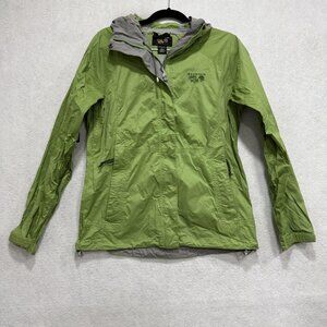 Mountain Hardwear Jacket Womens Small Green DRY.Q Waterproof Hooded Lightweight